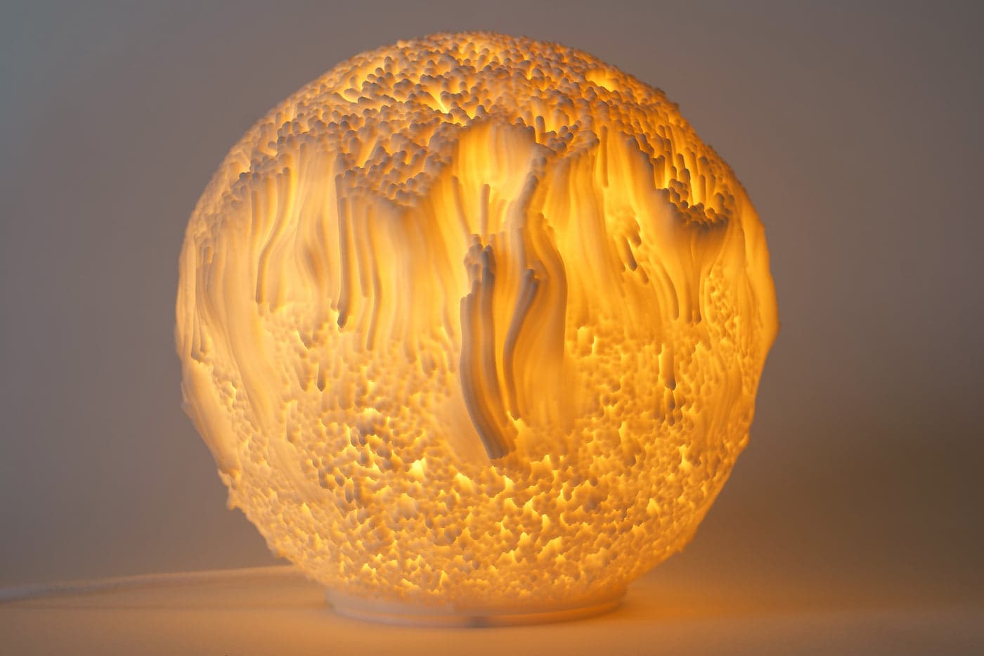 Reef lamp, lit, close up